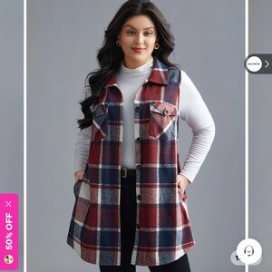 BloomChic Red and Blue Plaid Shirt Dress. Size 18/20